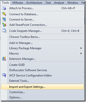 Import and Export Settings...