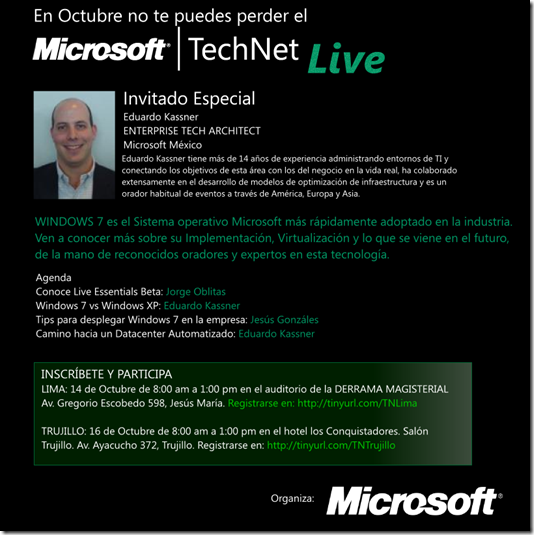 Microsoft TechNet Live 2010 - Lima 14 Octubre