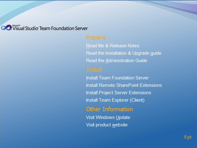 Inicio instalación Team Foundation Server 11