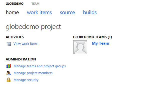 Home proyecto Team Foundation Server 11
