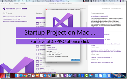 StartupProjectOnMac for multiprojects